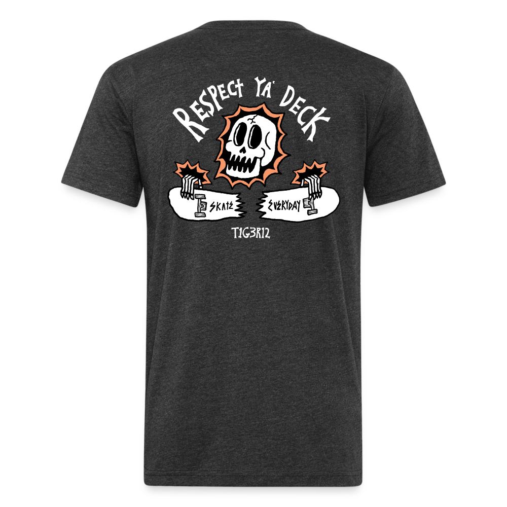 Respect Ya' Deck - Fitted Cotton/Poly T-Shirt by Next Level - heather black