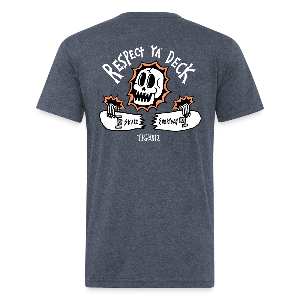 Respect Ya' Deck - Fitted Cotton/Poly T-Shirt by Next Level - heather navy