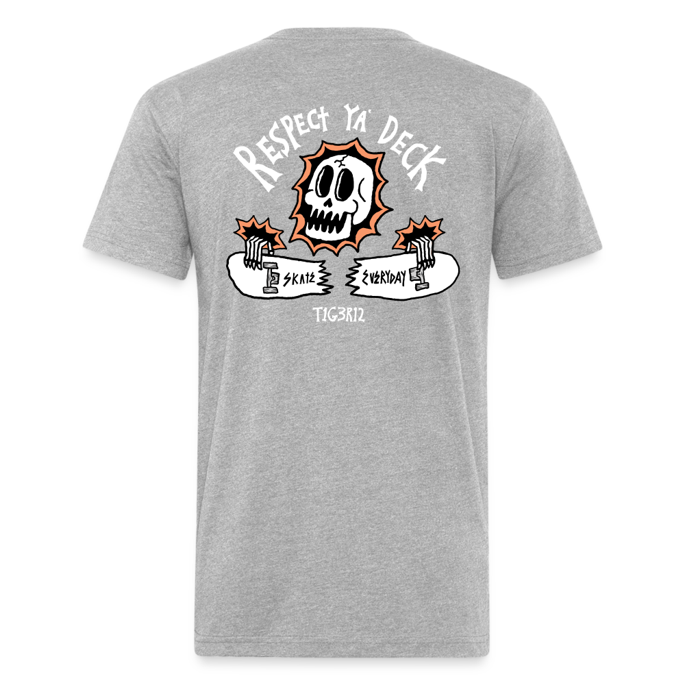 Respect Ya' Deck - Fitted Cotton/Poly T-Shirt by Next Level - heather gray