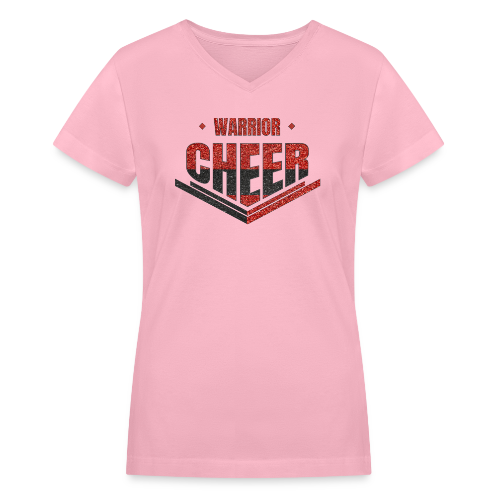 Warrior Cheer - Women's V-Neck T-Shirt (Supporter) - pink