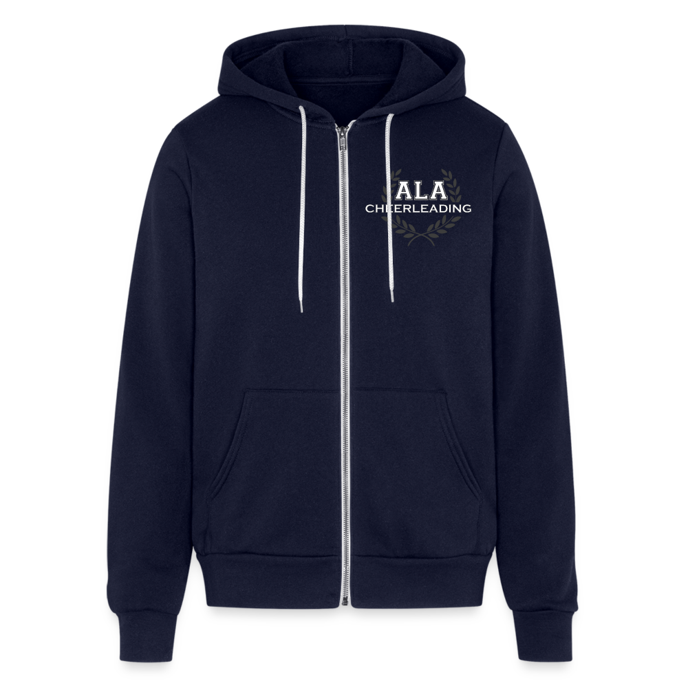 ALA Cheer - Bella + Canvas Unisex Full Zip Hoodie (Supporter) - navy
