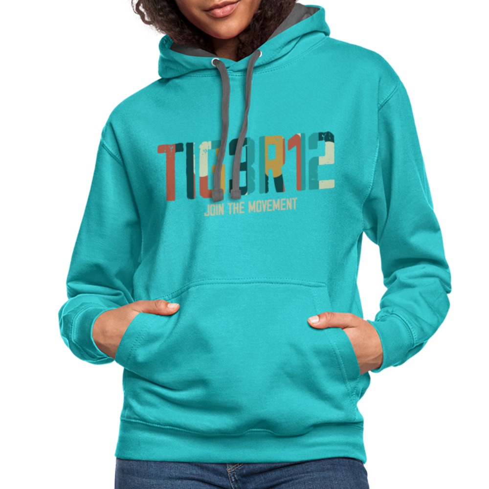 Funkaaaaaa - Contrast Hoodie - scuba blue/asphalt