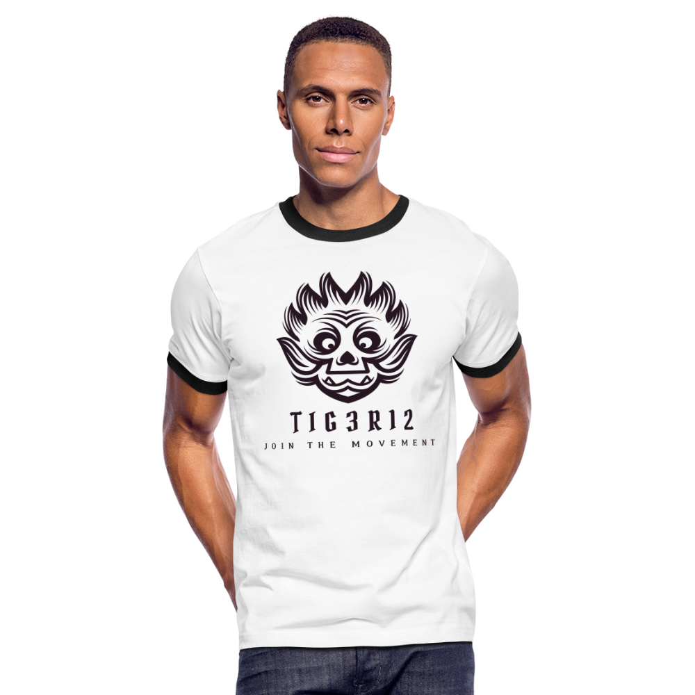 ShereKaKhan - Ringer T-Shirt - white/black