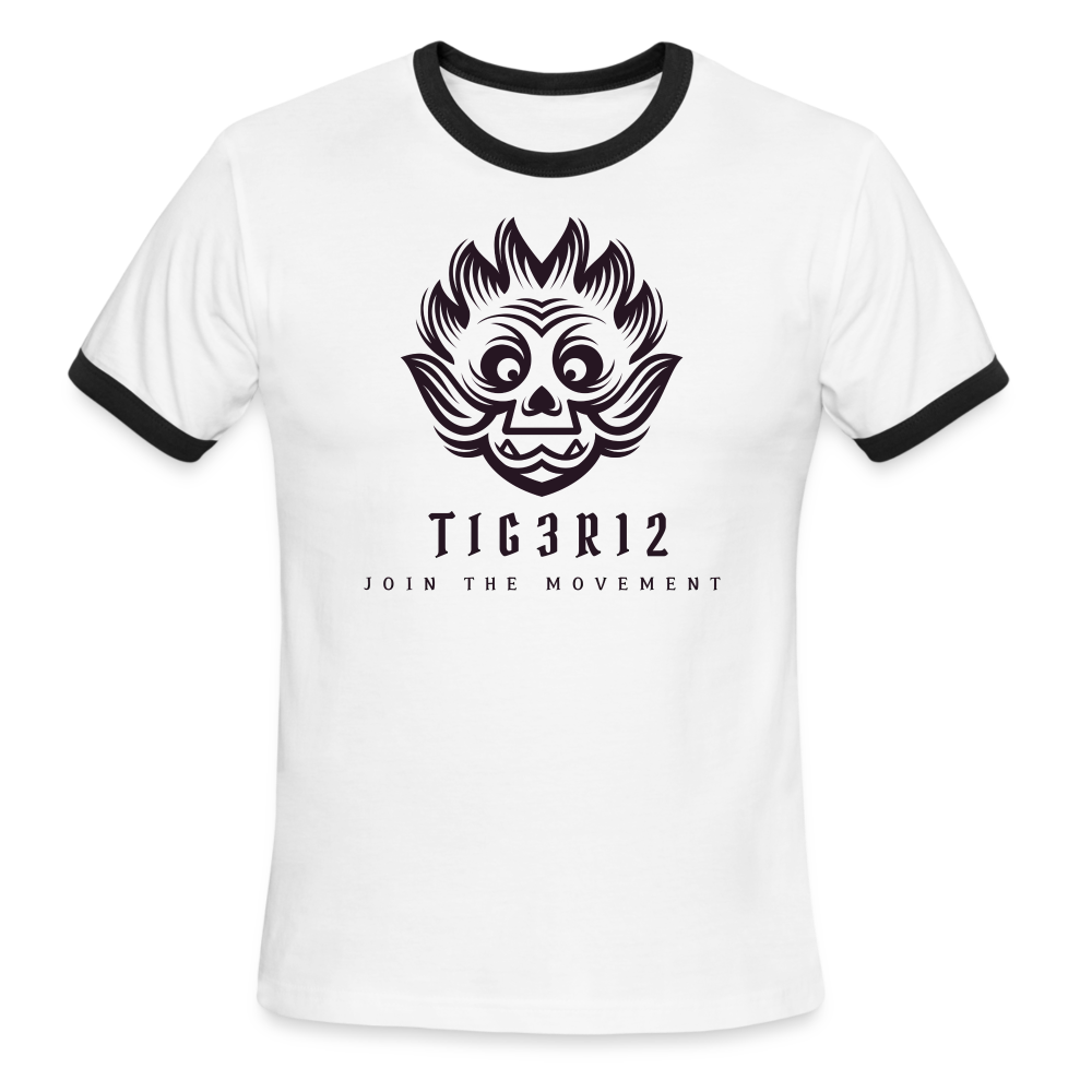 ShereKaKhan - Ringer T-Shirt - white/black