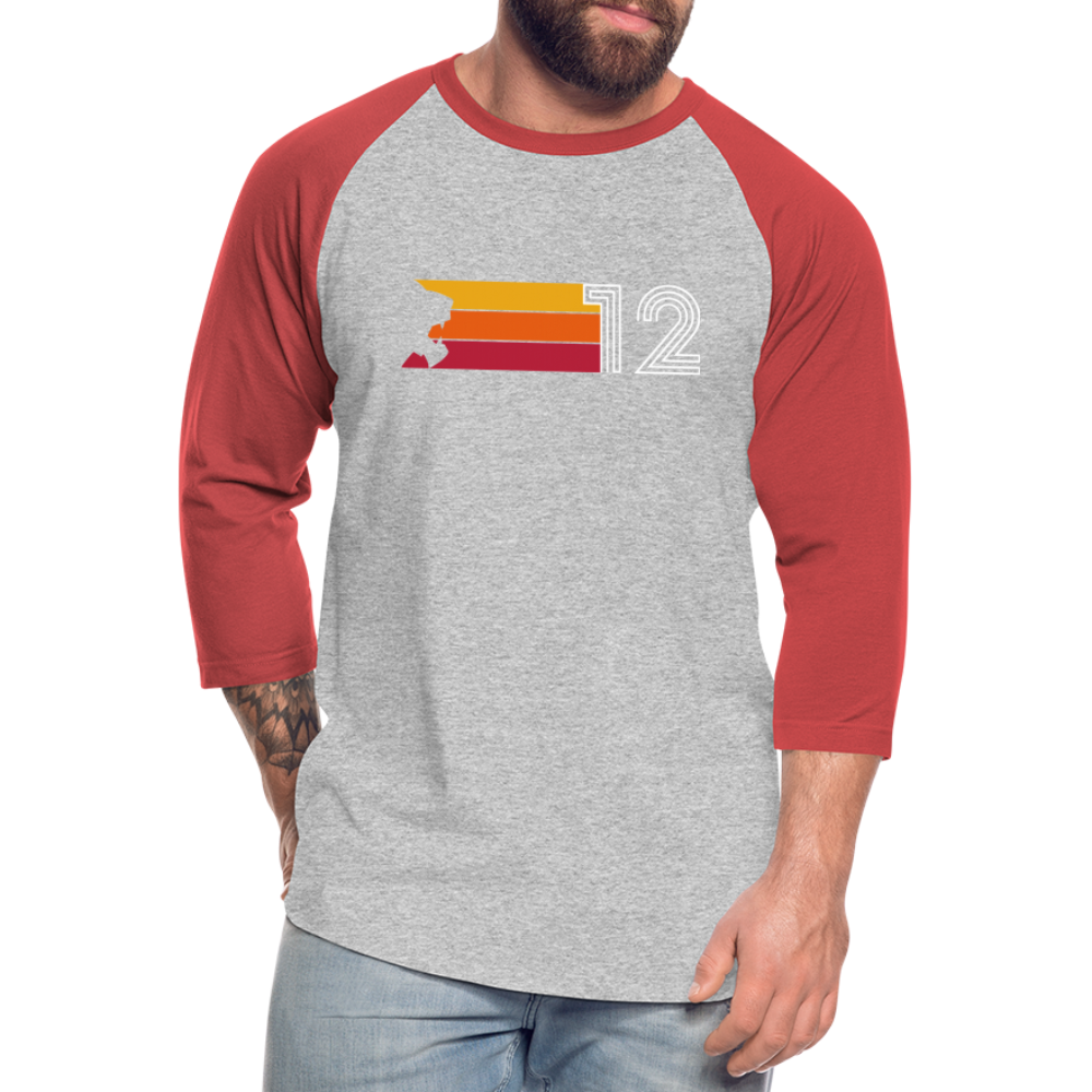 Jive Turkey - Raglan Baseball T-Shirt - heather gray/red