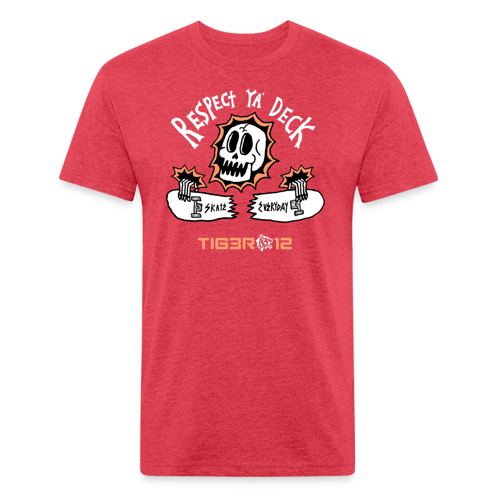 Respect ya' Deck - Fitted Cotton/Poly T-Shirt - heather red