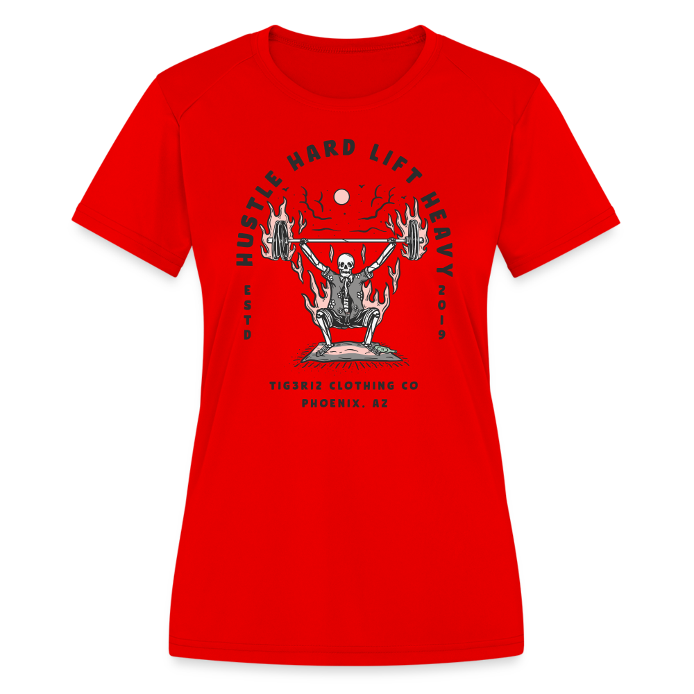 Hustle Hard - Women's Moisture Wicking Performance T-Shirt - red