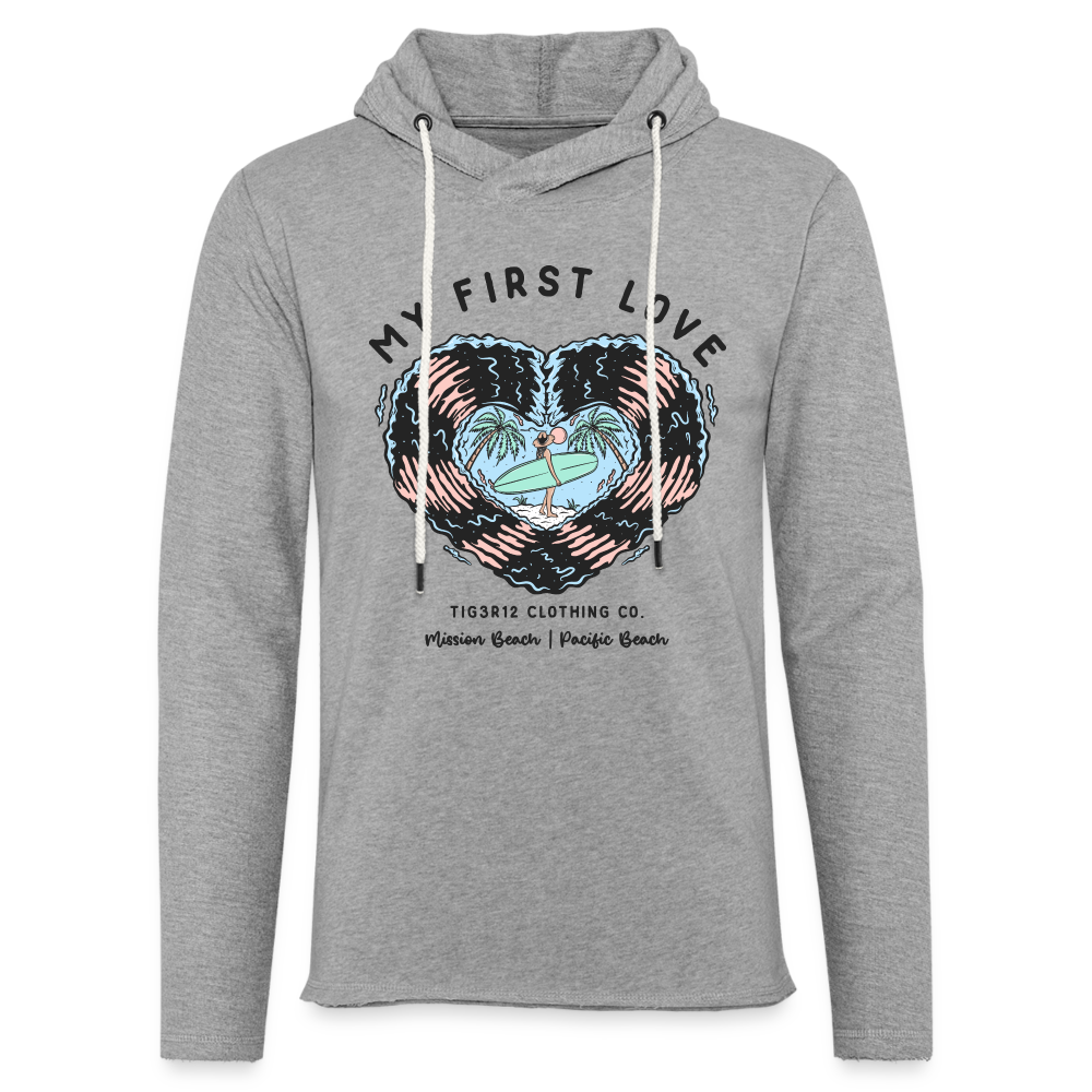 First Love - Unisex Lightweight Terry Hoodie - heather gray