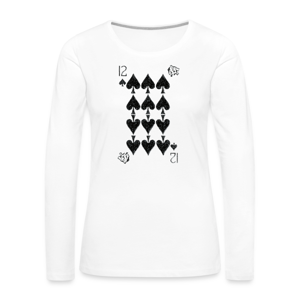 12 Spades - Women's Premium Long Sleeve T-Shirt - white