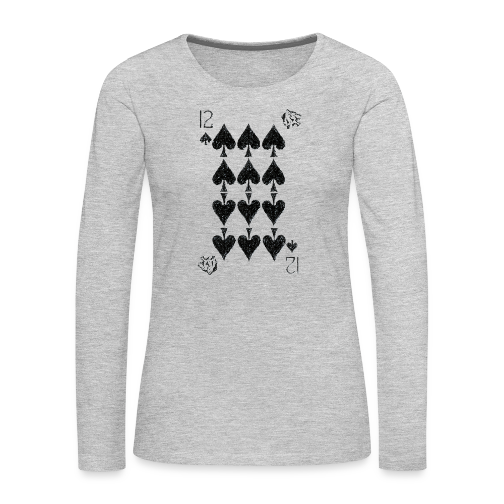 12 Spades - Women's Premium Long Sleeve T-Shirt - heather gray
