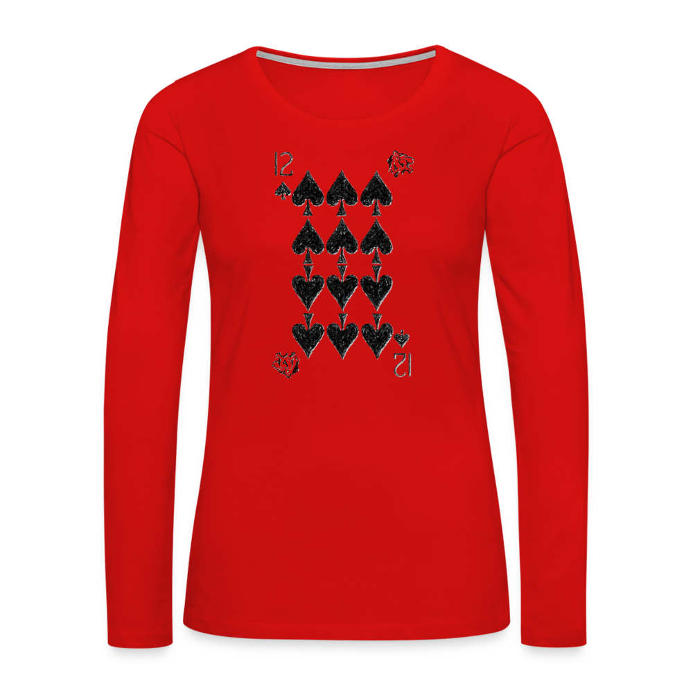 12 Spades - Women's Premium Long Sleeve T-Shirt - red