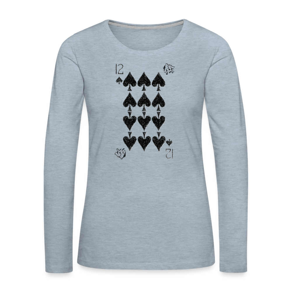12 Spades - Women's Premium Long Sleeve T-Shirt - heather ice blue
