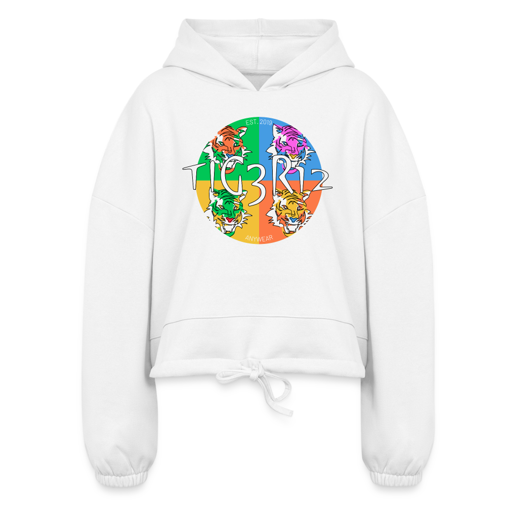 Drella - Women’s Cropped Hoodie - white