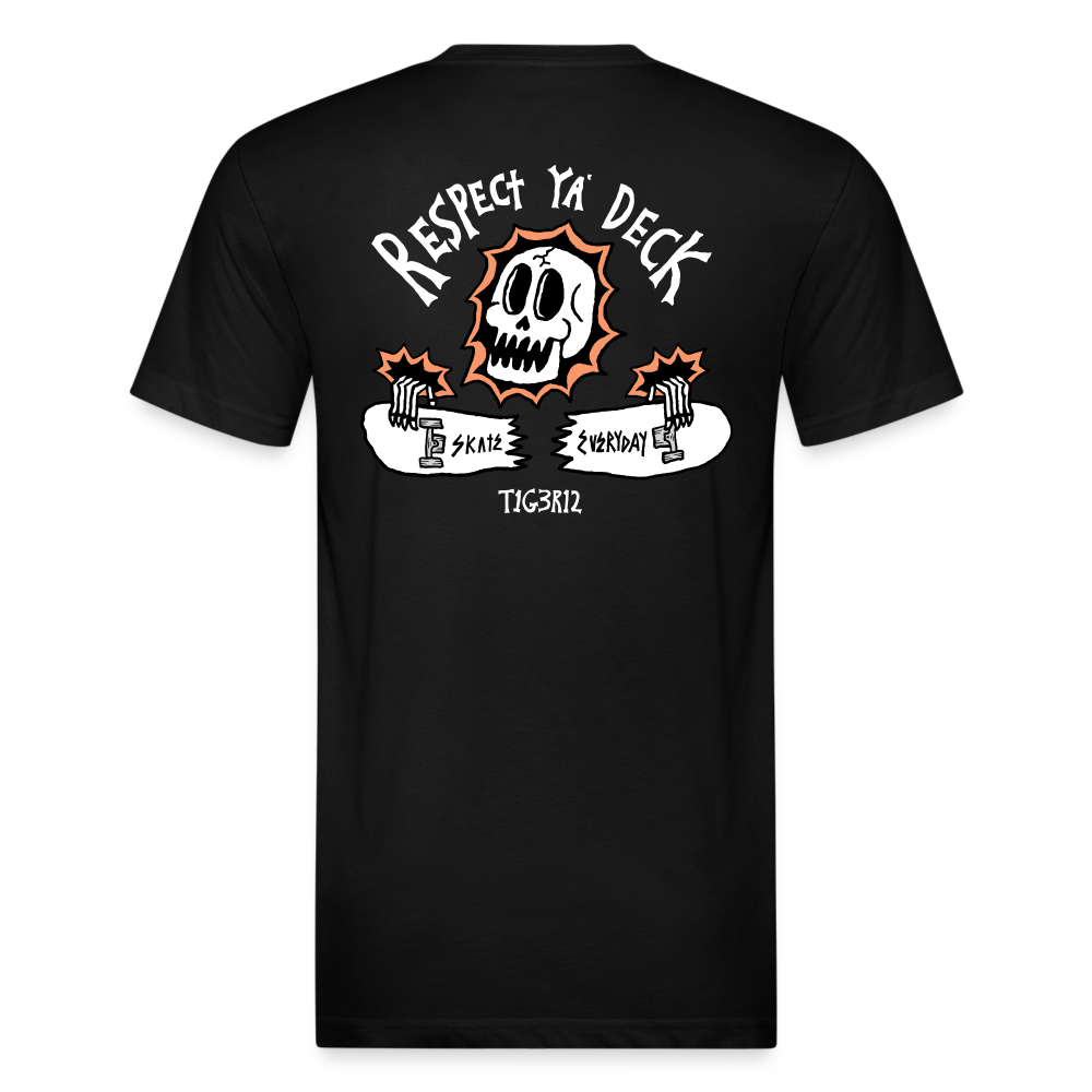 Respect Ya' Deck - Fitted Cotton/Poly T-Shirt by Next Level - black