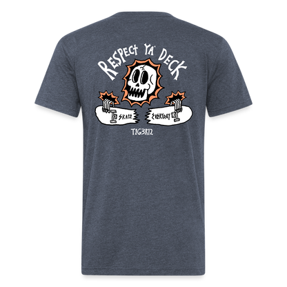 Respect Ya' Deck - Fitted Cotton/Poly T-Shirt by Next Level - heather navy