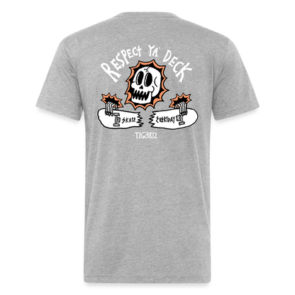 Respect Ya' Deck - Fitted Cotton/Poly T-Shirt by Next Level - heather gray