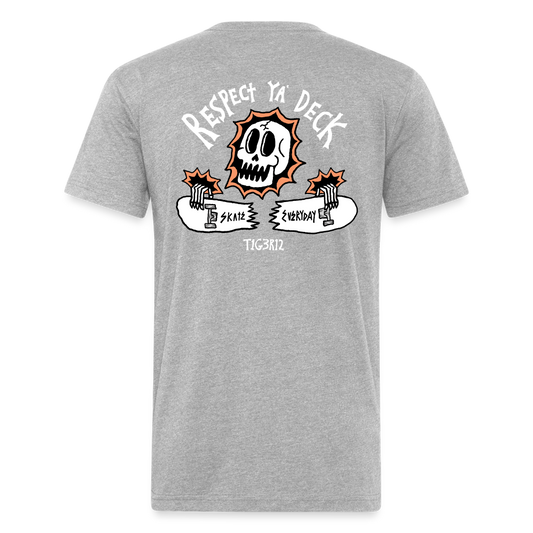 Respect Ya' Deck - Fitted Cotton/Poly T-Shirt by Next Level - heather gray