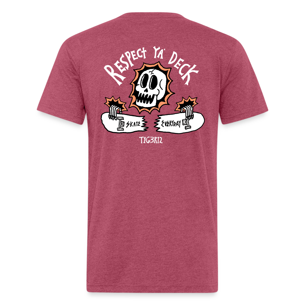 Respect Ya' Deck - Fitted Cotton/Poly T-Shirt by Next Level - heather burgundy