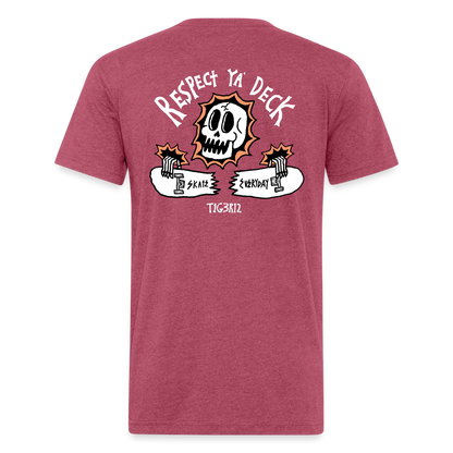 Respect Ya' Deck - Fitted Cotton/Poly T-Shirt by Next Level - heather burgundy