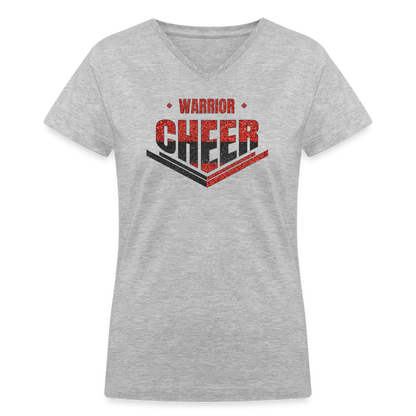 Warrior Cheer - Women's V-Neck T-Shirt (Supporter) - gray
