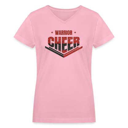 Warrior Cheer - Women's V-Neck T-Shirt (Supporter) - pink