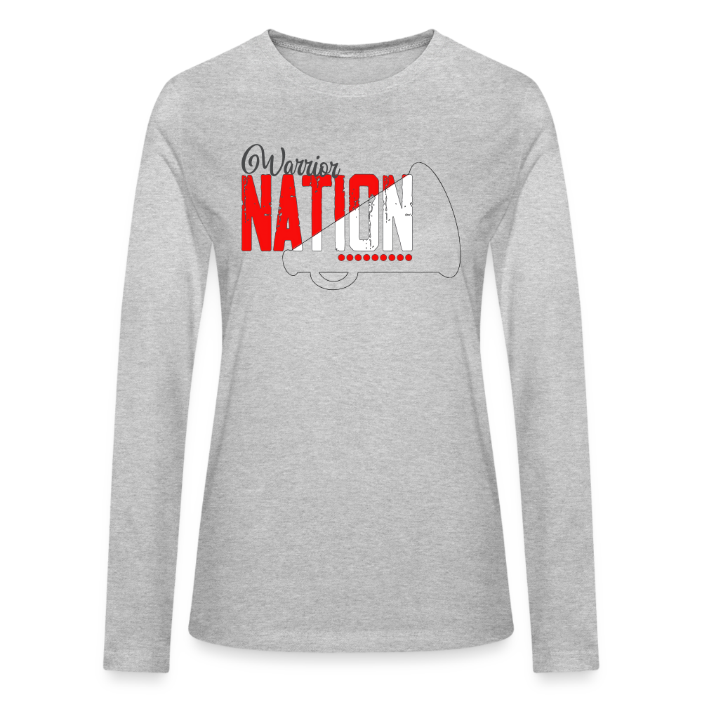 Warrior Nation - Bella + Canvas Women's Long Sleeve T-Shirt (Supporter) - heather gray