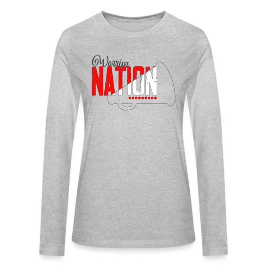 Warrior Nation - Bella + Canvas Women's Long Sleeve T-Shirt (Supporter) - heather gray