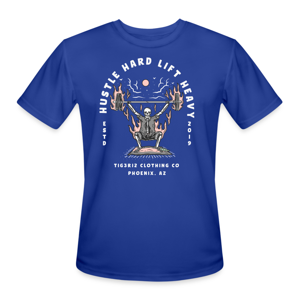 Hustle Hard - Men’s Moisture Wicking Performance T-Shirt - royal blue