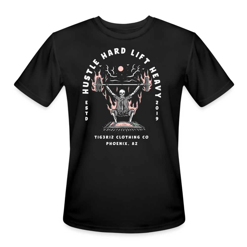 Hustle Hard - Men’s Moisture Wicking Performance T-Shirt - black