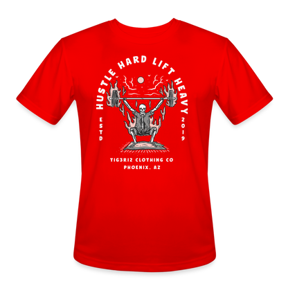 Hustle Hard - Men’s Moisture Wicking Performance T-Shirt - red