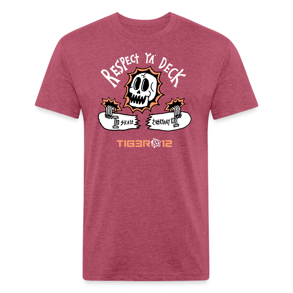 Respect ya' Deck - Fitted Cotton/Poly T-Shirt - heather burgundy