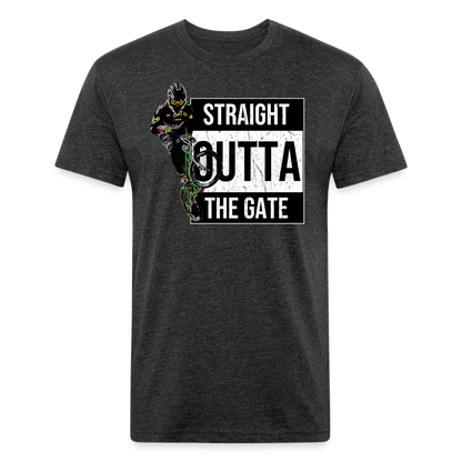 Straight Outta The Gate - Fitted Cotton/Poly T-Shirt - heather black