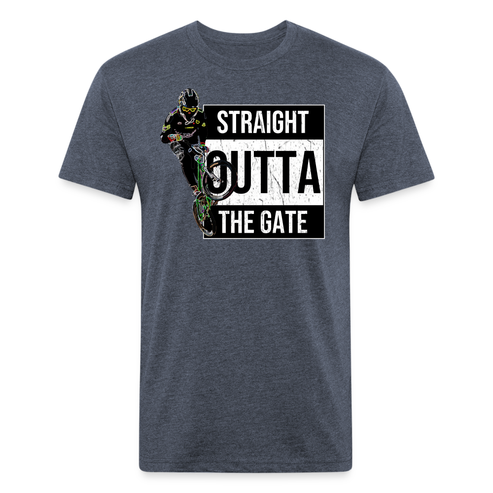 Straight Outta The Gate - Fitted Cotton/Poly T-Shirt - heather navy