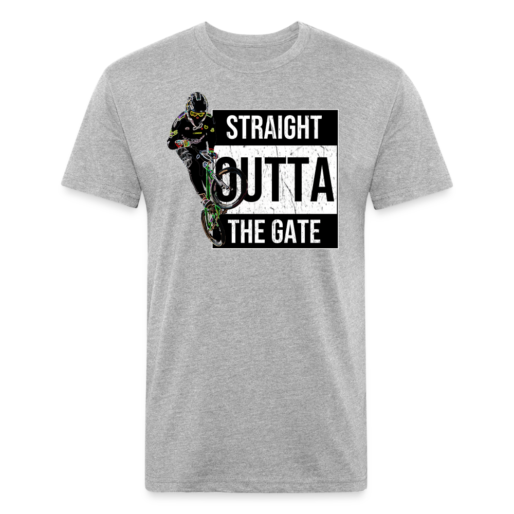 Straight Outta The Gate - Fitted Cotton/Poly T-Shirt - heather gray