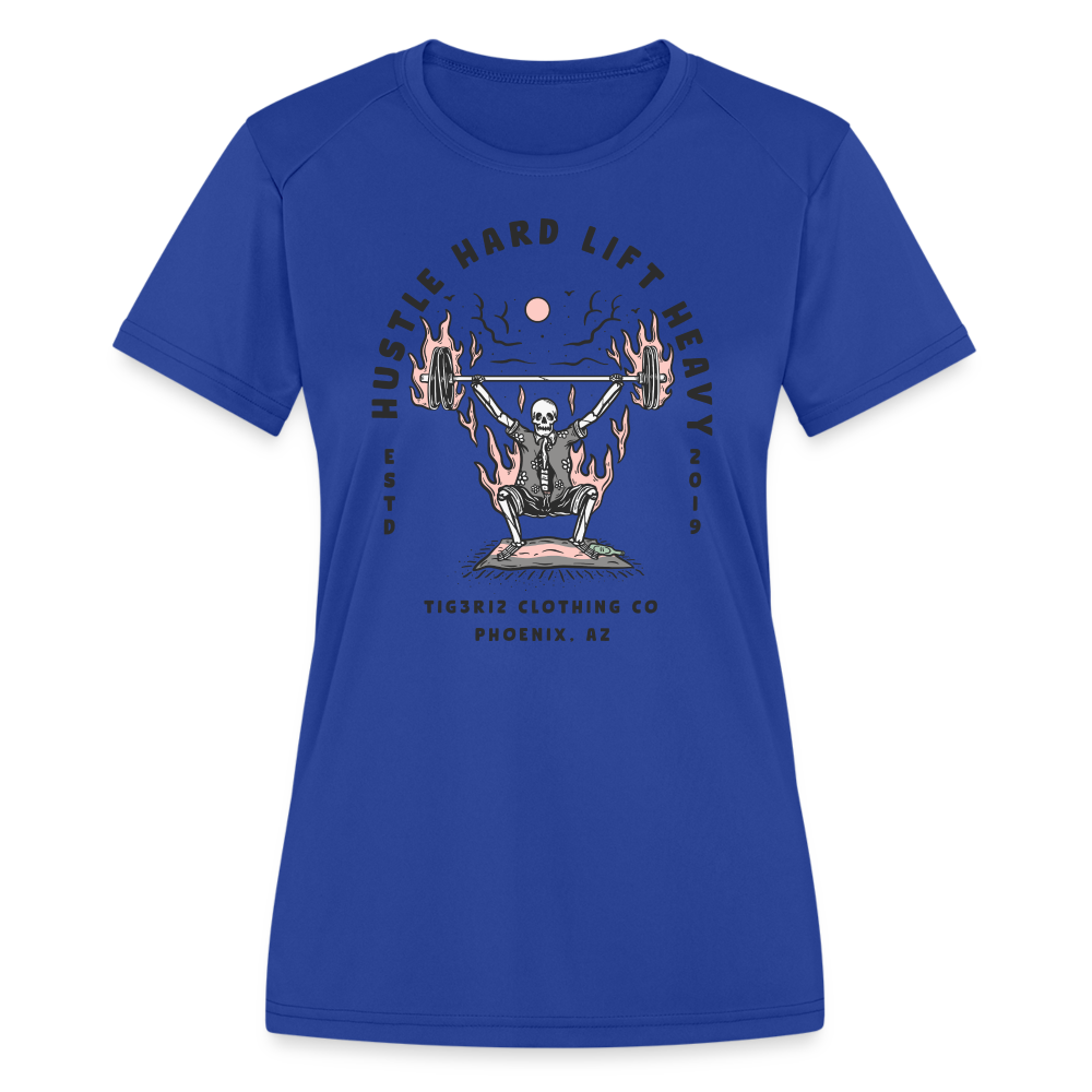 Hustle Hard - Women's Moisture Wicking Performance T-Shirt - royal blue