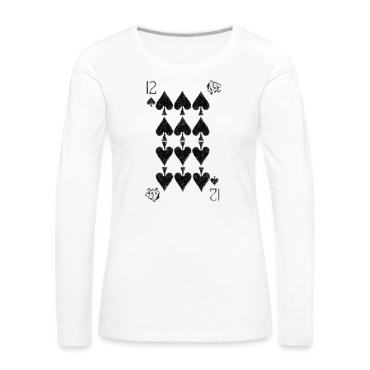 12 Spades - Women's Premium Long Sleeve T-Shirt - white